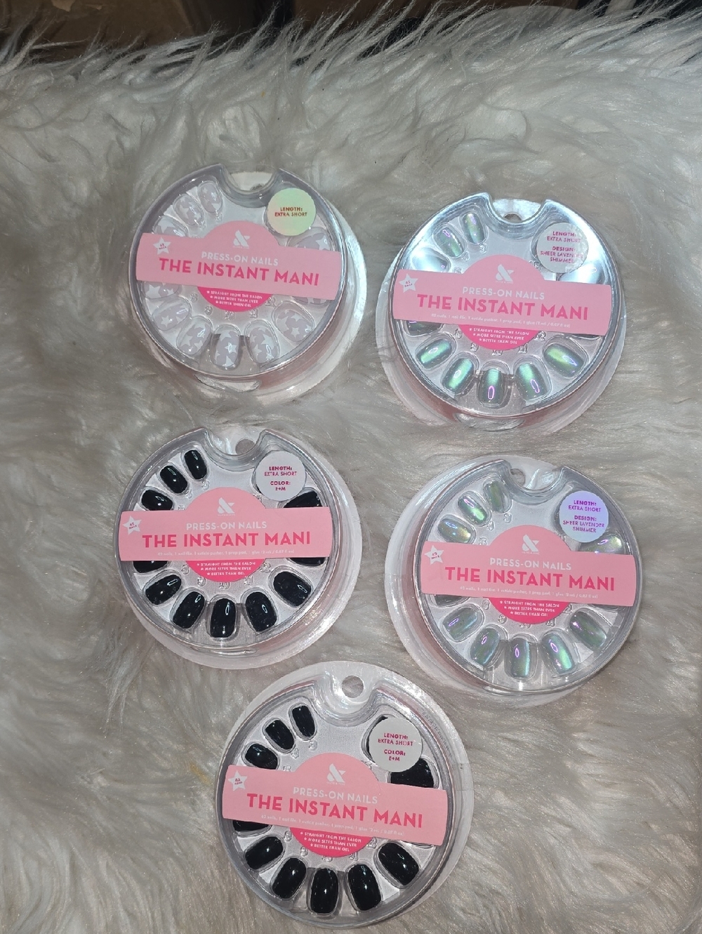 Olive and June 5 set bundle extra shorts E+M Sheer Lavender Shimmer stars